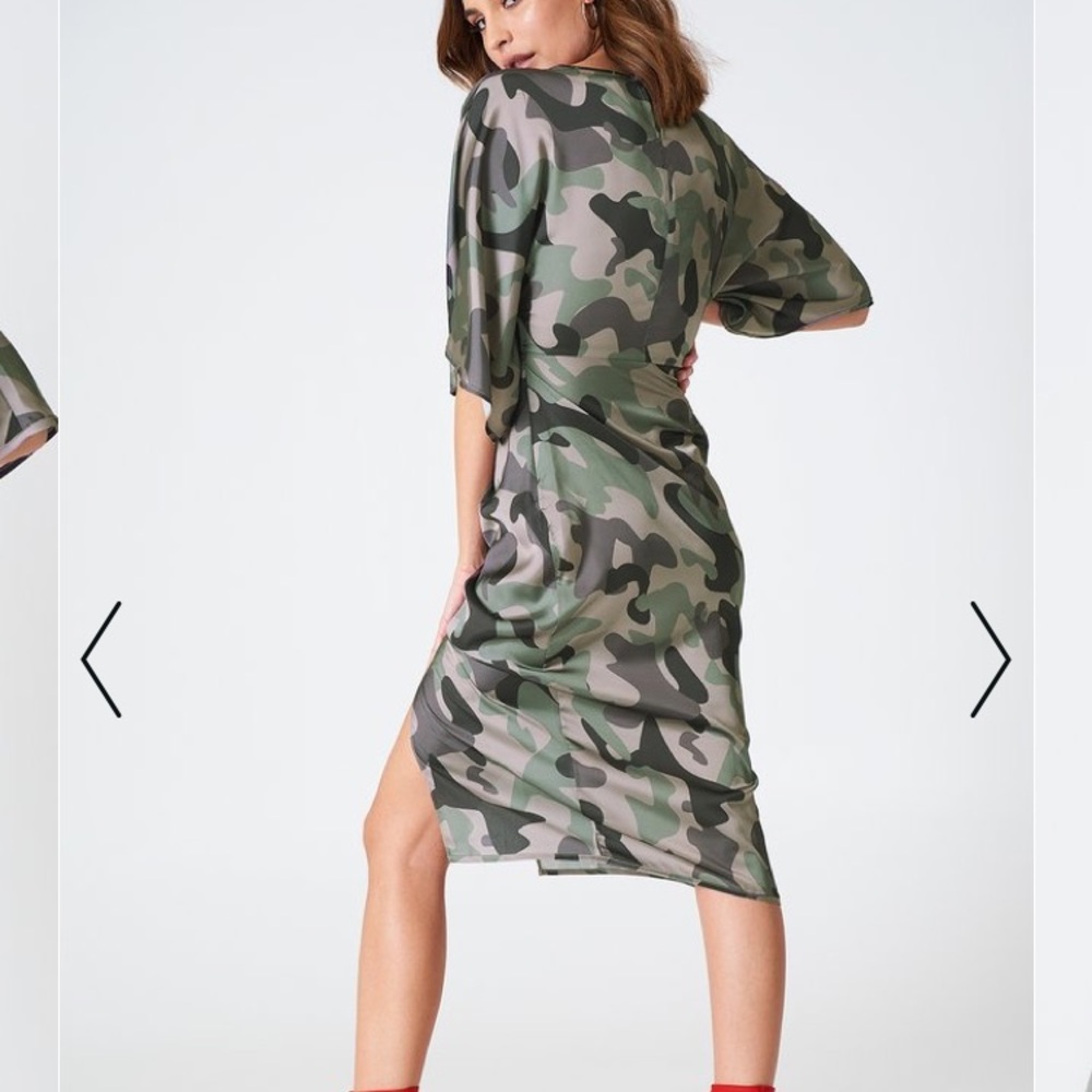 Satin kimono slip dress